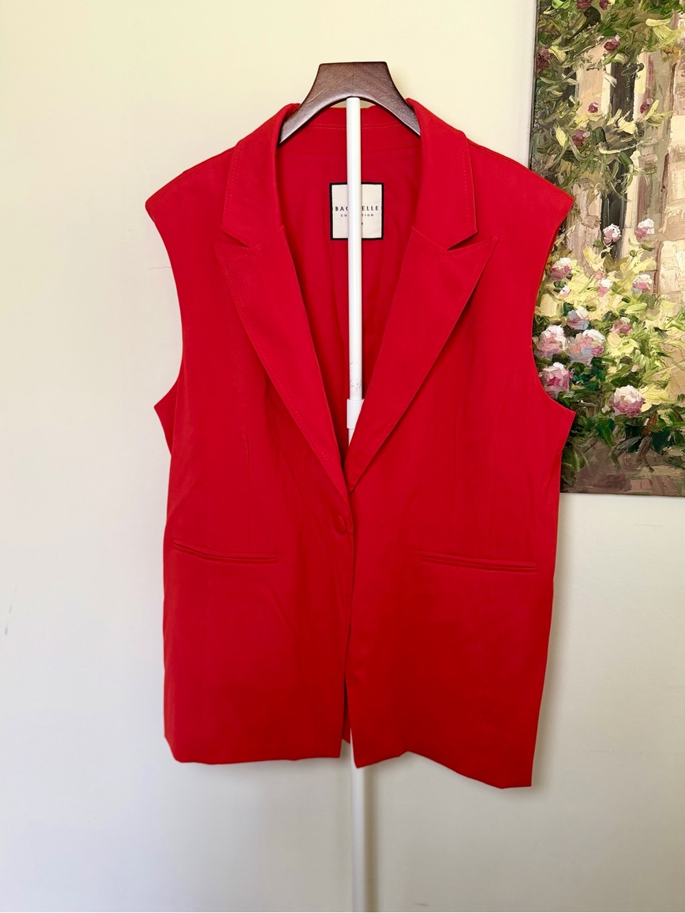 Bagatelle Red Sleeveless Blazer Vest Longline Tailored XL